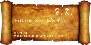 Heitler Kristóf névjegykártya