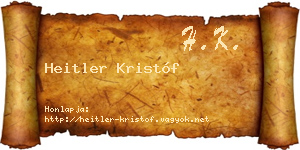 Heitler Kristóf névjegykártya